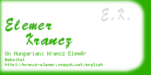 elemer krancz business card